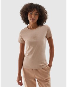 4F Regular Fit T-Shirt mit Recycling-Anteil für Damen - braun - M
