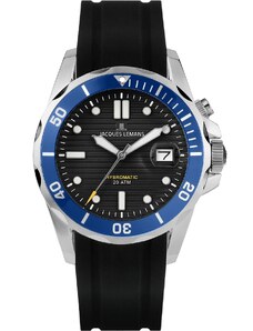 Jacques Lemans Herren-Armbanduhr Hybromatic Schwarz/Blau 1-2170D