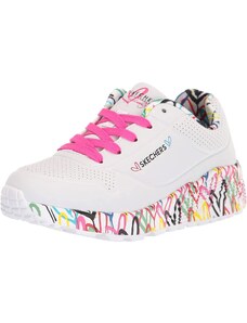 Skechers Mädchen Uno Lite Lovely Luv Sneaker, White Synthetic H. Pink Trim, 32 EU