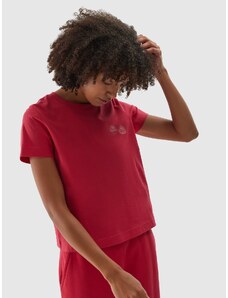 4F Damen T-Shirt mit Print, aus Bio-Baumwolle - rot - L