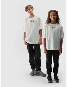 4F Kinder T-Shirt mit Schriftzug - gebrochenes Weiß - 122