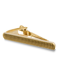 Willsoor Herren Krawattenklammer gold mit eingraviertem Muster 15808