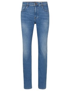 BOSS Herren Taber Zip BC-P-1 Tapered-Fit Jeans aus mittelblauem Super-Stretch-Denim Blau 34/34