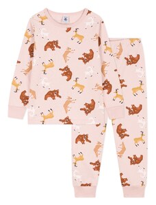 Petit Bateau Unisex-Kinder Pyjama, Rosa Saline / Mehrfarbig, 6 Jahre