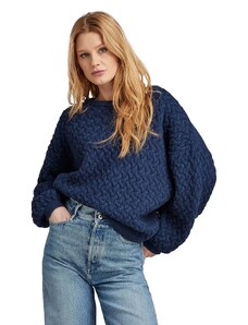 G-STAR RAW Damen Chunky loose boat knit wmn, Blau (rank blue D23968-D170-868), XL