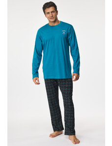 Gino Pyjama Free Spirit lang blau-schwarz