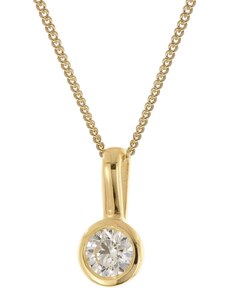 trendor Damen-Kette mit Anhänger Diamant 0,20 Ct Gold 585/14K 15877-45, 45 cm