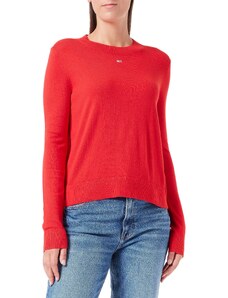 Tommy Jeans Damen TJW Essential Crew Neck Sweater DW0DW16534 Pullover, Rot, L