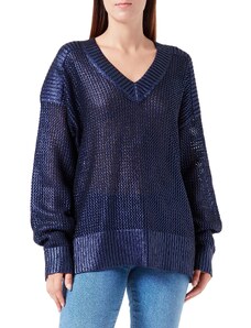 BOSS Women's C_Fredda Knitted_Sweater, Dark Blue404, M