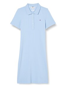 Tommy Hilfiger Damen Polokleid 1985 Slim Pique Polo Dress Ss Slim Fit, Blau (Well Water), XL