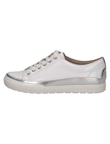 CAPRICE Damen Sneaker flach aus Leder mit Schnürsenkeln, Weiß (White Comb), 40 EU