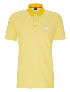 BOSS Herren PeOxford Poloshirt aus Baumwoll-Piqué mit Logo-Aufnäher Hellgelb XL