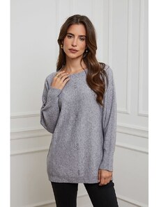 Soft Cashmere Pullover in Grau | Größe 34/36