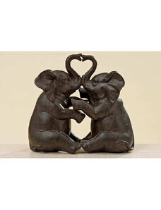 Boltze Dekofigur "Elefantenpaar" in Braun - (H)15 cm | onesize