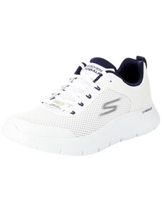 Skechers Herren Go Walk Flex Independent Sneaker, Weißes und marineblaues Synthetisches Textil, 49.5 EU
