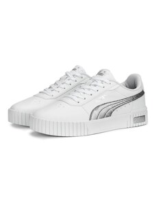PUMA Damen Carina 2.0 Space Metallics Sneaker, White-Matte Silver Silver, 37 EU