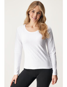 Astratex Baumwoll-T-Shirt mit langen Ärmeln Kassidy weiß