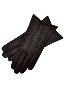 1861 Glove manufactory Pavia Black with Red Leather Gloves