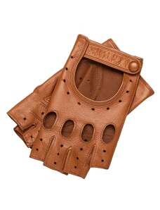 1861 Glove manufactory La Spezia Camel Leather Gloves for Women