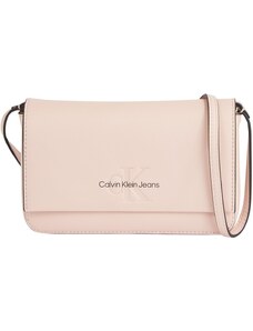 Calvin Klein Jeans Damen Handy-Portemonnaie Sculpted Wallet zum Umhängen, Rosa (Pale Conch), Einheitsgröße