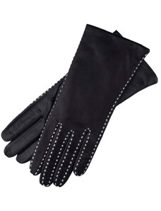 1861 Glove manufactory Foligno Black with White Leather Gloves