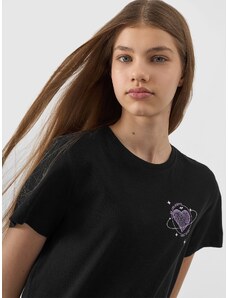 4F Mädchen T-Shirt mit Print - Tiefschwarz - 122
