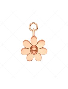 BALCANO - Daisy / Edelstahl Gänseblümchen Charm, 18K rosévergoldet