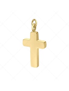BALCANO - Piccolo Croce / Kreuzförmige Edelstahl Charm mit 18K Gold Beschichtung