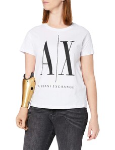 Armani Exchange Damen Icon Project T T-Shirt, Weiß, M