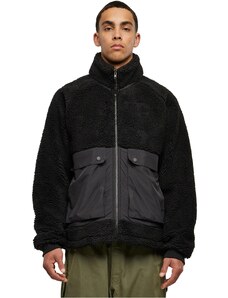 Urban Classics Herren TB6329-Short Raglan Sherpa Jacket Jacke, Black/Black, XL