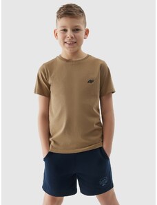 4F Unifarbenes T-Shirt für Jungen - beige - 122