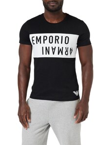 EMPORIO ARMANI Herren Bold Logo Crew Neck T-Shirt, Black/White, S
