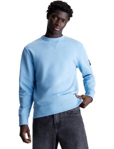 Calvin Klein Jeans Herren Sweatshirt Badge Crew Neck ohne Kapuze, Blau (Dusk Blue), M