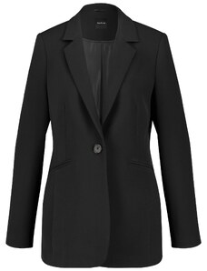 Taifun Damen Taillierter Blazer aus feiner Stretch-Qualität Langarm, geknöpfte Armschlitze unifarben Schwarz 40
