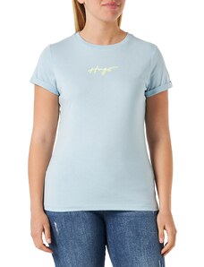 HUGO Women's Slim Tee_3 T_Shirt, Light/Pastel Blue451, M