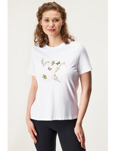 T-Shirt Pieces Botanical weiß