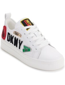 DKNY Damen Coreen City Signs-Lace up Sneaker, Bright White, 41 EU