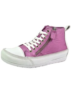 Andrea Conti Damen High Top Stiefelette Sneaker Leder trendy Design neu 0345910, Größe:38 EU, Farbe:Lila