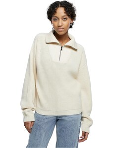 Urban Classics Damen Sweatshirt Ladies Oversized Knit Troyer Sand 3XL