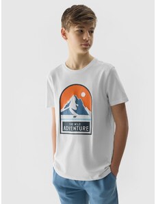 4F Jungen T-Shirt mit Print, aus Bio-Baumwolle - weiß - 128