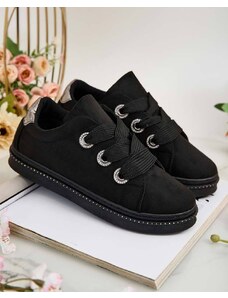 marka niezdefiniowana Royalfashion Damen-Sneakers mit Zirkonen Deii - schwarz