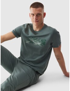 4F Regular Fit T-Shirt mit Print für Herren - khaki - 3XL