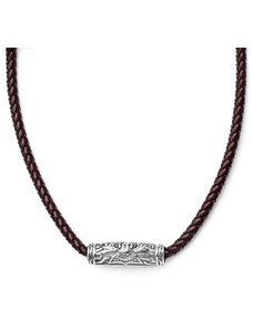 Fort Tempus Zylindrische Rune Braune Leder Halskette