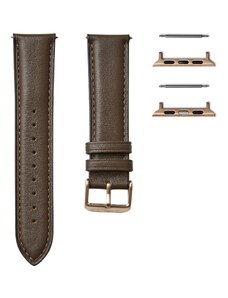Trendhim Braunes Leder Uhrenarmband mit Apple Watch Adapter in Roségold (38mm / 40mm)