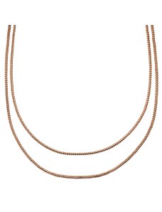 Arkai Rico geschichtete roségoldfarbene Doppelketten-Halskette