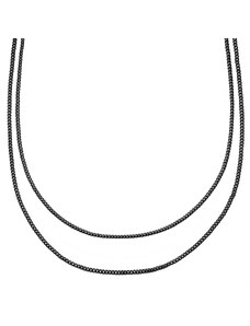 Arkai Rico mehrlagige schwarze Doppelketten-Halskette