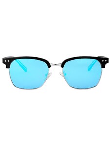 Fawler Schwarz-blaue polarisierte Browline-Sonnenbrille