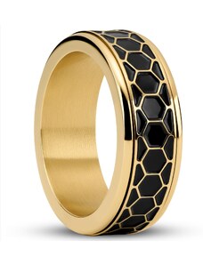 Seizmont Enthumema | 8 mm Goldfarbener Waben Fidget Ring