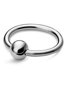 Lucleon 10 mm silberfarbener Ring aus Chirurgenstahl mit verschlossener Perle