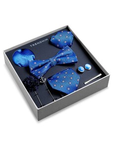 Trendhim Anzug Accessoire Geschenkbox | Blau, Weiß & Silber-Ton Set